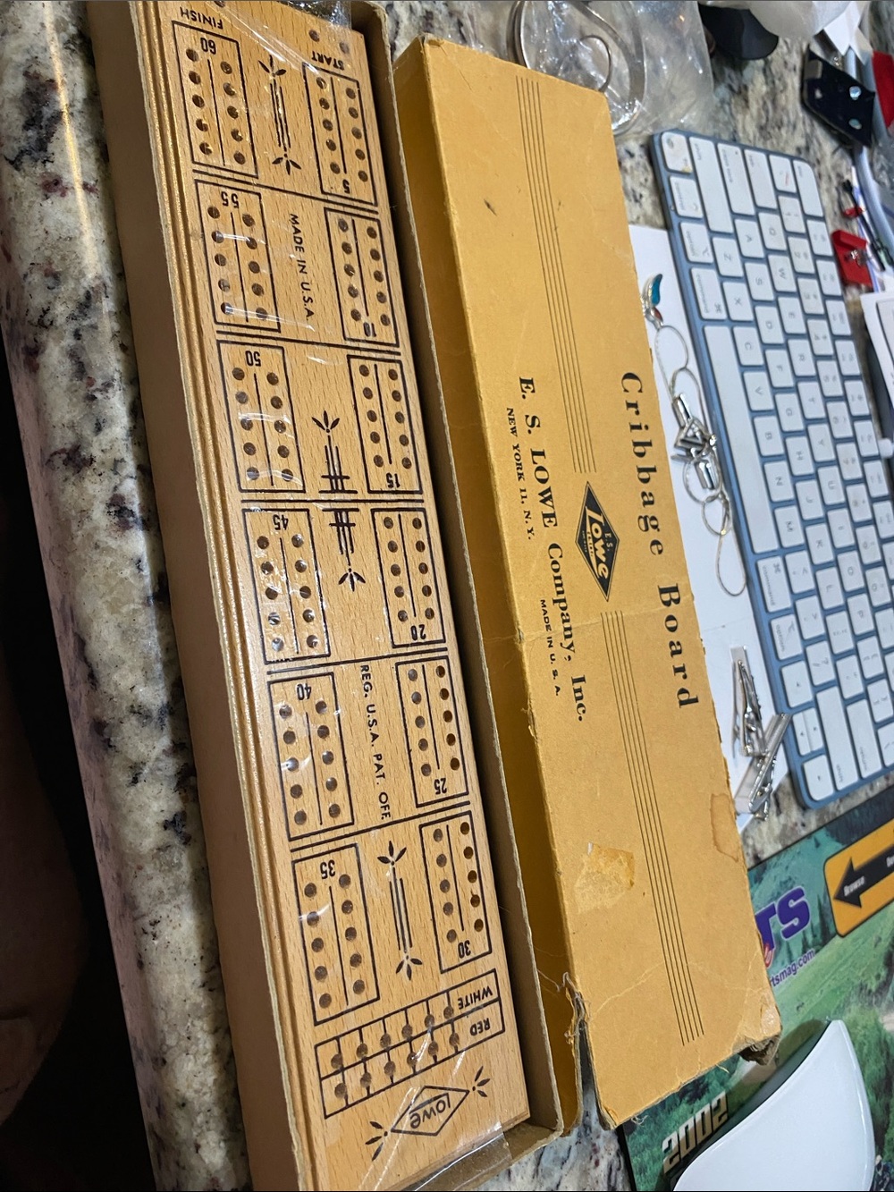 Vintage cribbage board